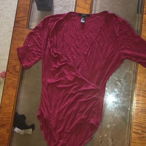 Low cut  Burgundy one piece